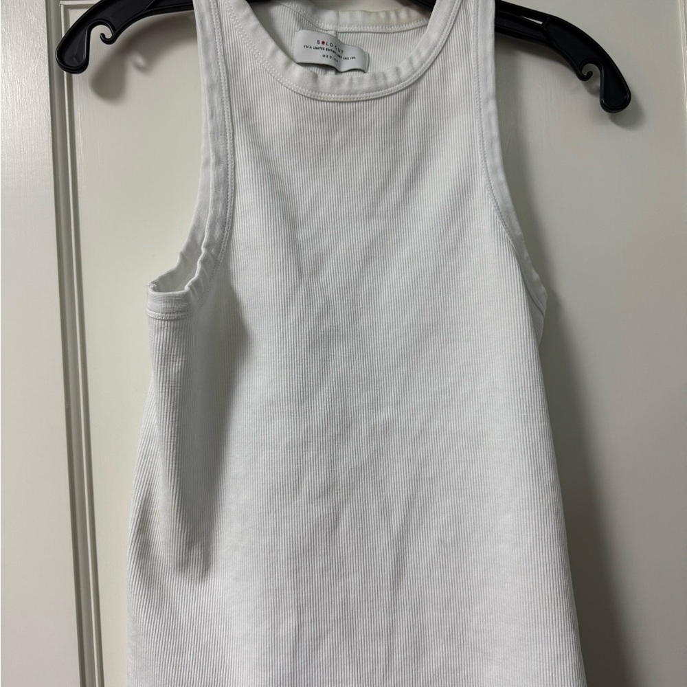 Sold Out White Ribbed Top - Medium